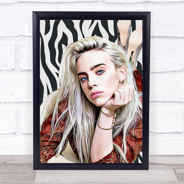 Billie Eilish Funky Zebra Print Wall Art Print