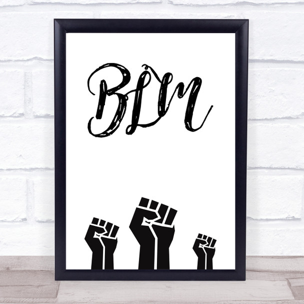 Black Lives Matter Graphic Style Fists Wall Art Print