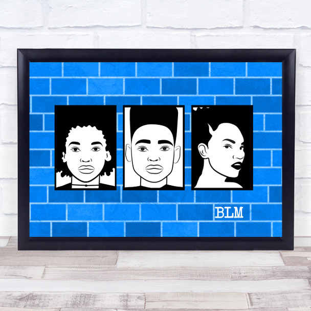 Black Lives Matter Wall Blue Wall Art Print