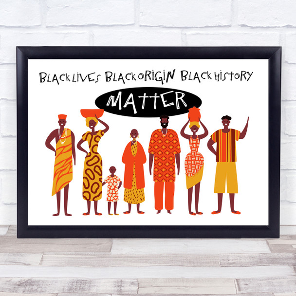 Black Lives Origin History Matter Landscape Wall Art Print