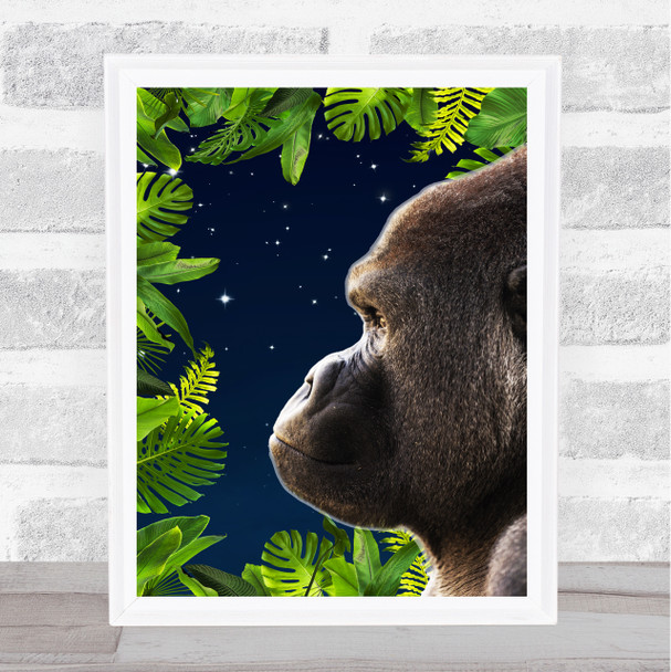 Jungle Art Gorilla At Night Wall Art Print