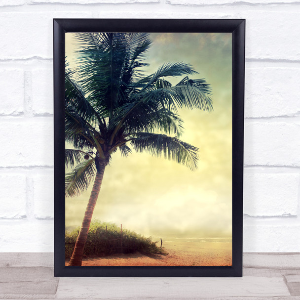 Palm Tree Retro Vintage Wild Beach Wall Art Print