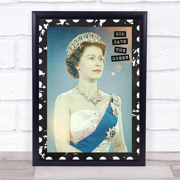Queen Elizabeth God Save The Queen Punk Wall Art Print