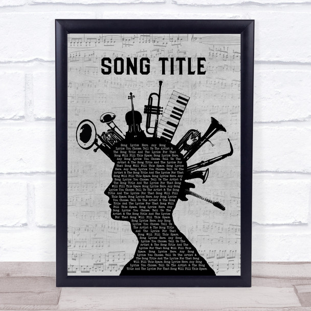 The Chainsmokers & Coldplay Something Just Like This Musical Instrument Mohawk Song Lyric Music Art Print - Or Any Song You Choose