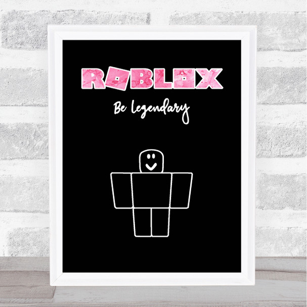 Roblox Be Legendary Pink Bubble Effect Children's Kids Wall Art Print
