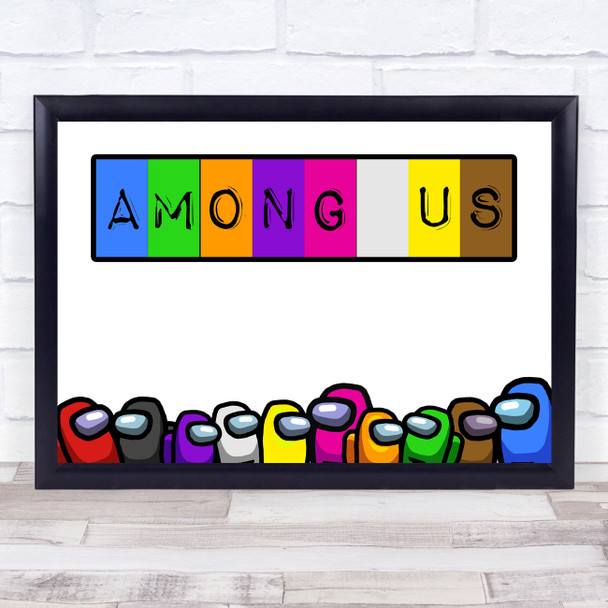 Among Us Type Style Character Colours Children's Kids Wall Art Print