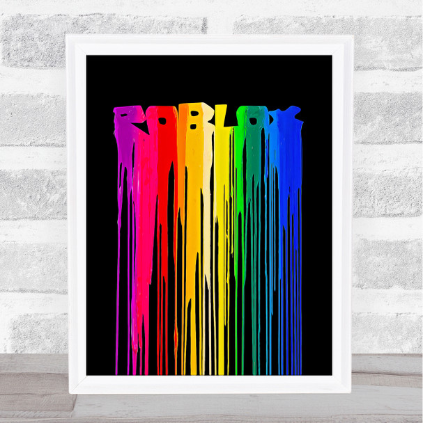 Roblox Rainbow Paint Style Drip Children's Kids Wall Art Print