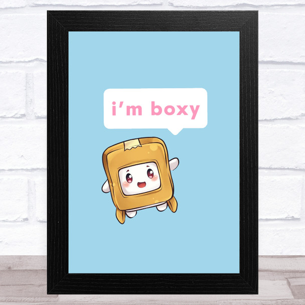 Lankybox Boxy Blue Children's Kids Wall Art Print