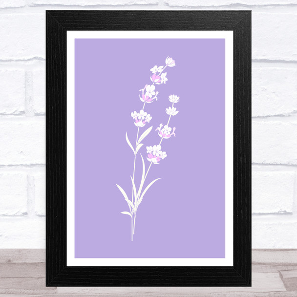 Lavender Flowers Pink Notes Home Wall Art Print