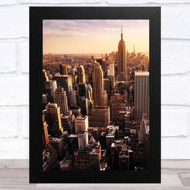 New York City Skyline Sun Design 2 Home Wall Art Print