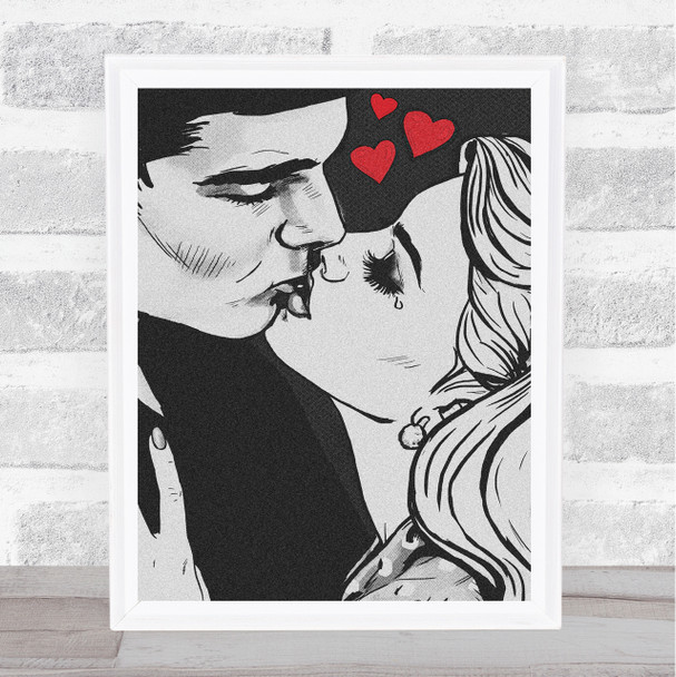 Tearful Lady Kissing Couple Home Wall Art Print