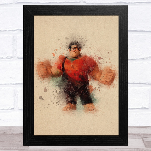 Wreck-It Ralph Watercolour Splatter Children's Kid's Wall Art Print