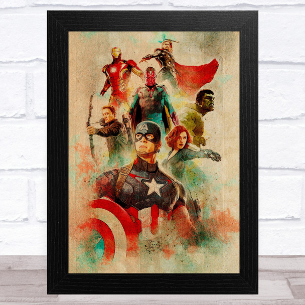 The Avengers Vintage Watercolour Children's Kid's Wall Art Print