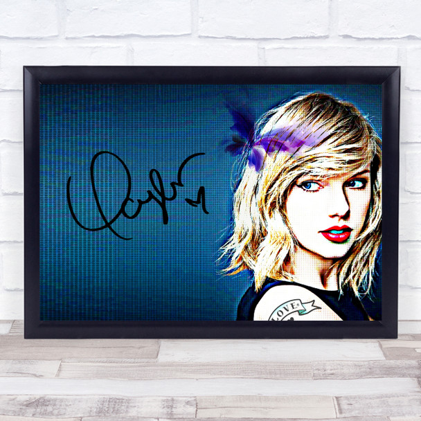 Taylor Swift Signature Pop Art Celeb Wall Art Print