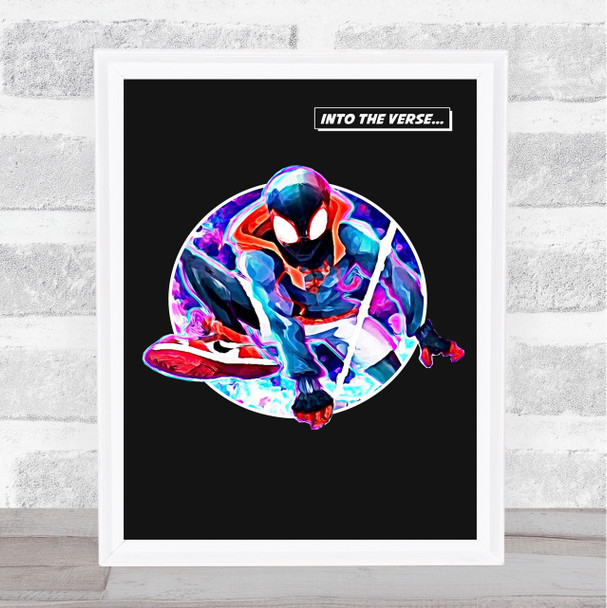 Spiderman Into The Verse Watercolour Movie Poster Film Wall Art Print