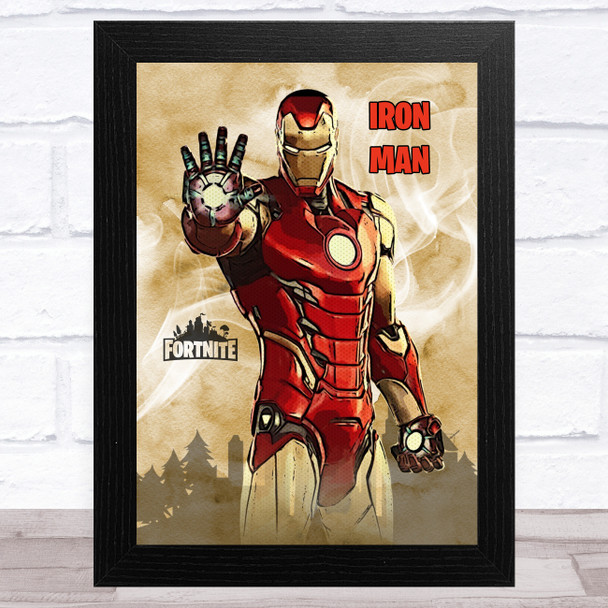 Iron Man Gaming Comic Style Kids Fortnite Skin Children's Wall Art Print