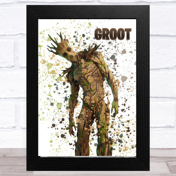 Splatter Art Gaming Fortnite Groot Kid's Room Children's Wall Art Print