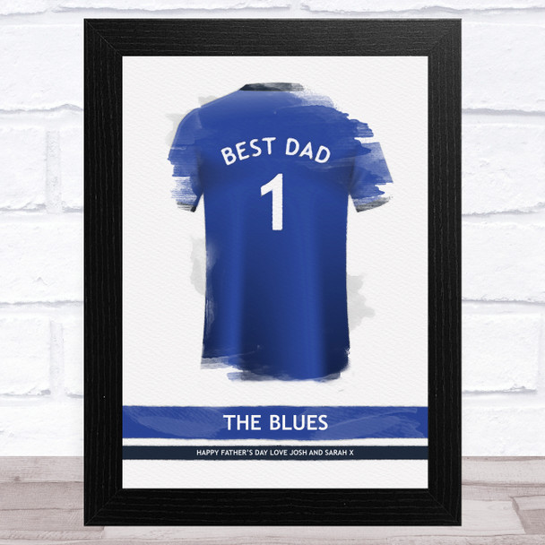 Chelsea Football Shirt Best Dad Personalised Father's Day Gift Print