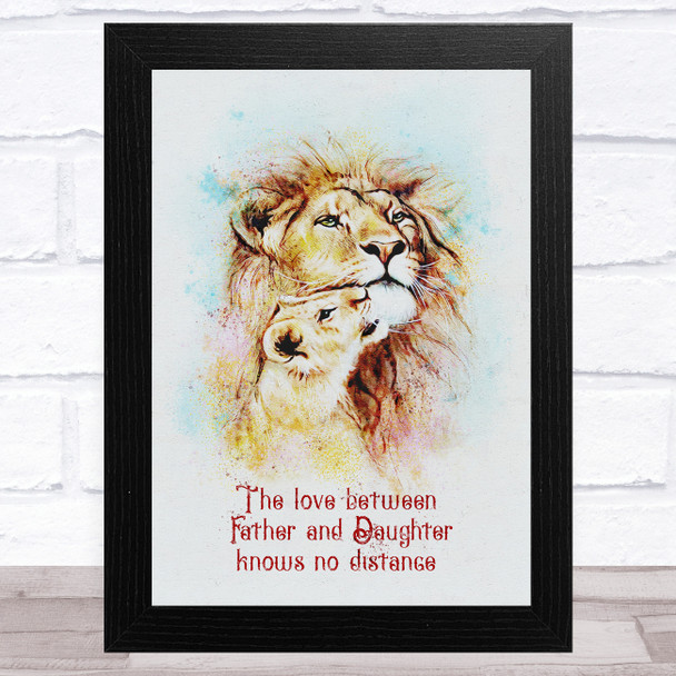 Love Between Father And Daughter Lion Dad Father's Day Gift Wall Art Print