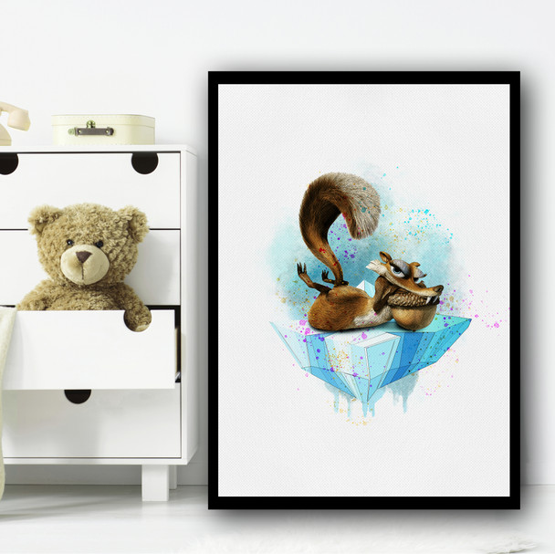 Ice Age Blue Splatter Wall Art Print