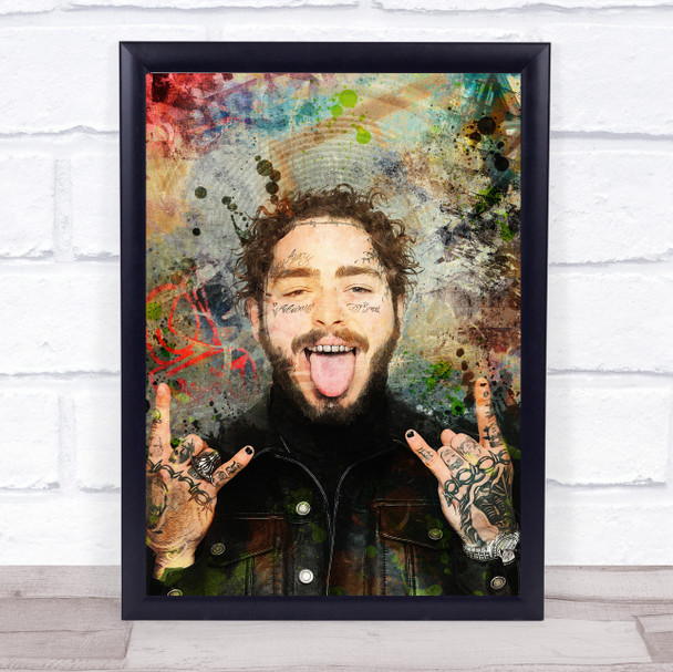 Post Malone Rapper Urban Splatter Wall Art Print