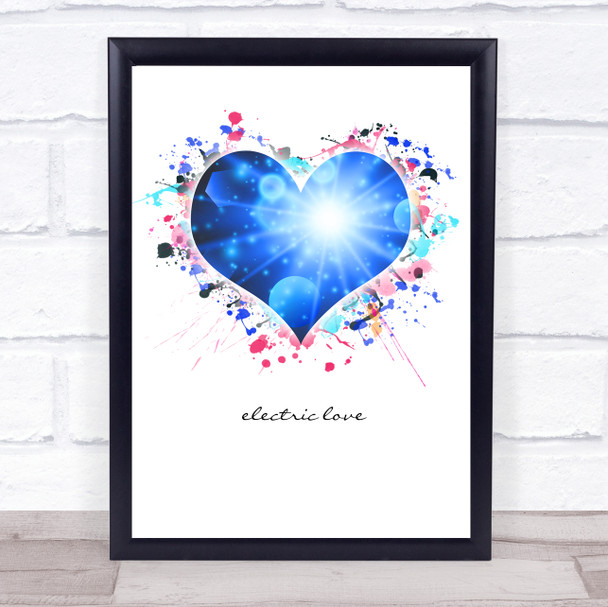 Electric Love Splatter Heart Wall Art Print