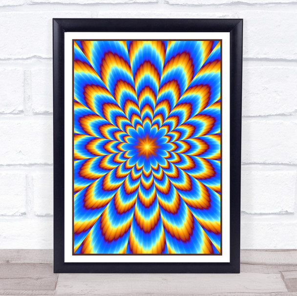 Psychedelic Hippie Blue Yellow Red Wall Art Print