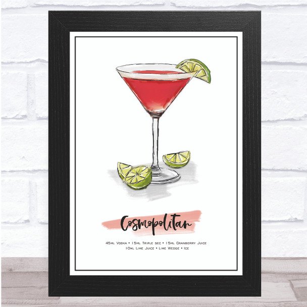 Cosmopolitan Cocktail Wall Art Print