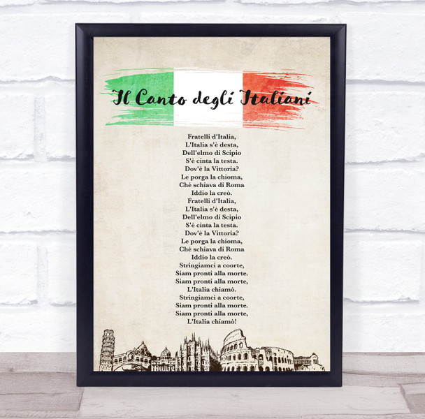 National Anthem Of Italy Colosseum Tower Of Pisa Wall Art Print