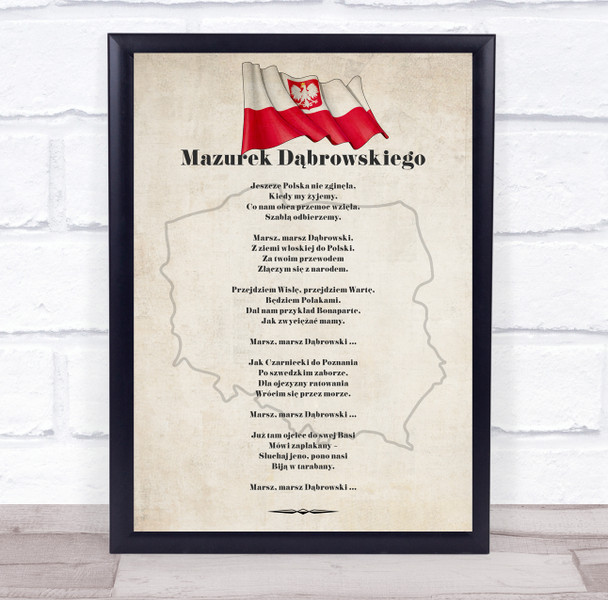 National Anthem Of Poland Vintage Country Wall Art Print