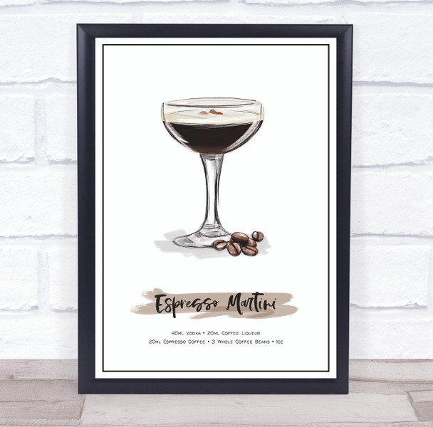 Espresso Martini Cocktail Wall Art Print