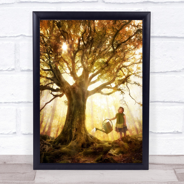 Autumn Beech Butterfly Can Child Daughter Forest Kid Leaves Wall Art Print