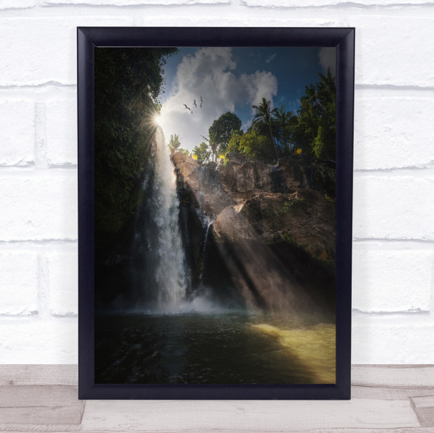 Blangsinga waterfall Bali Tropical Jungle Indonesia Tegenungan Wall Art Print