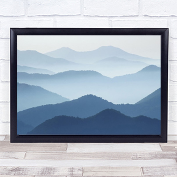 Blue Waves Abstract Iran Forest Layers Layer Hills Wall Art Print