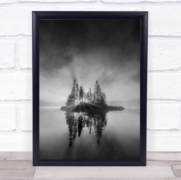 breaking through Morning Mist Sunray Sunrise Lake Ontario Canada Wall Art Print