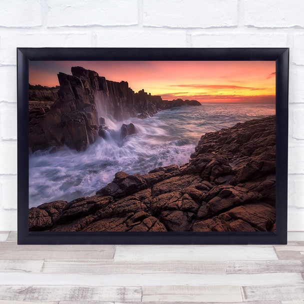 By The Sea Seascape Sunrise Wave Flow Rock Australia Water Flowing Art Print