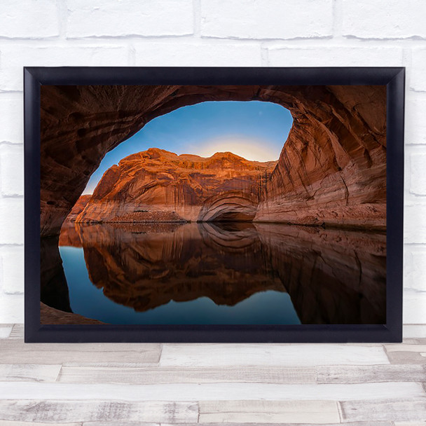 Cathedral In The Desert Rock Cliffs Water Reflection Lake Powell Art Print