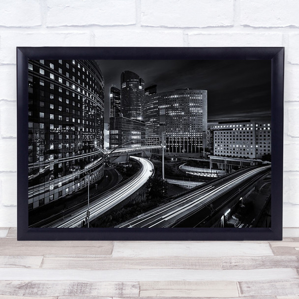 City Night Architecture Paris Road Metropolis Cityscape Art Print