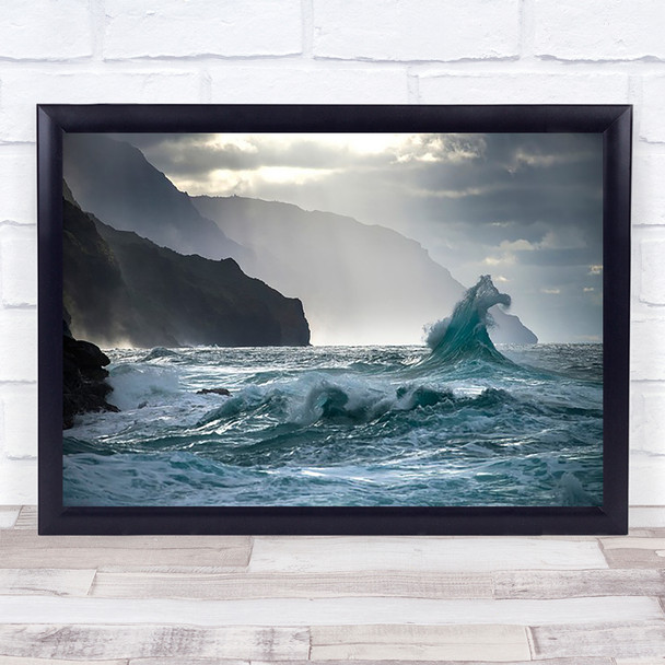 Coast Coastal Wave Waves Water Force Power Seascape Wall Art Print