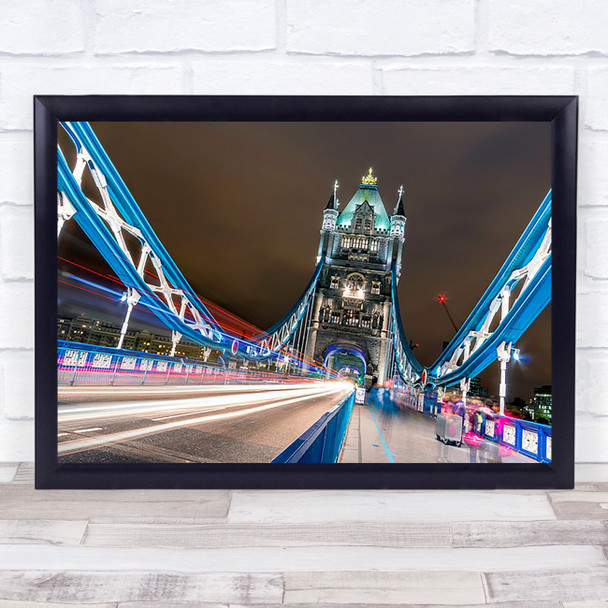 Crazy London Ku Cityscape Night Tower Bridge England Wall Art Print