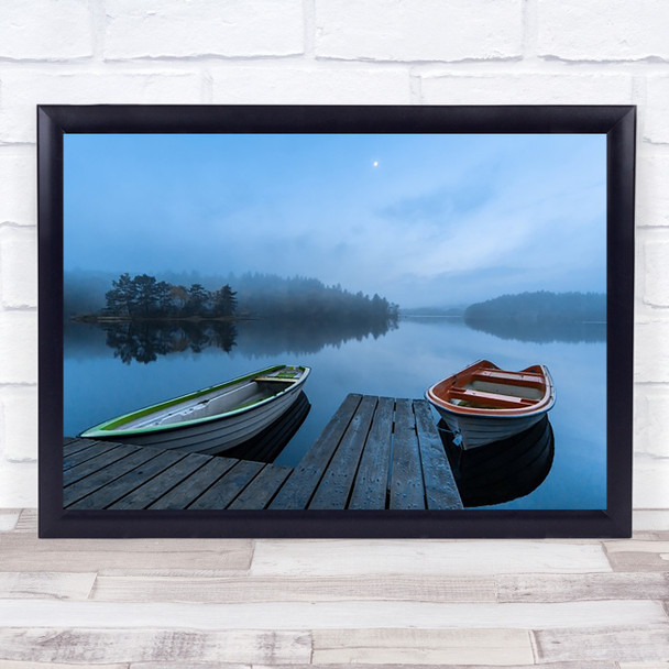 Dawn At The Lake Wall Art Print