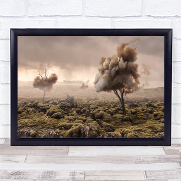 desolation Cloud Pollution Smoke Fog Wasteland Environment Wall Art Print
