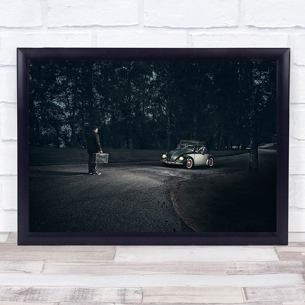 Encounter Beetle Doctor Loneliness Night Street Suitcase Volkswagen Art Print