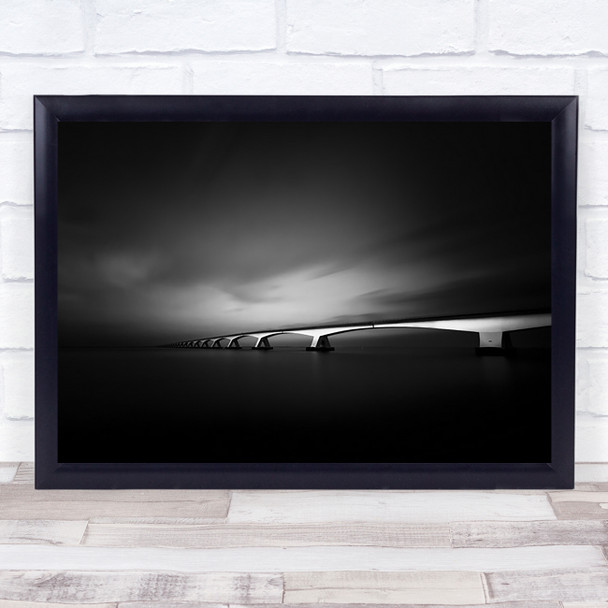 Fading Into Darkness Netherlands Bridge Dark Wall Art Print