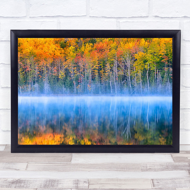 Fall Colour Lake Reflection Autumn Michigan USA Wall Art Print