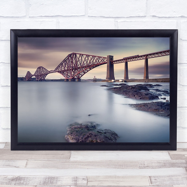 Forth Rail Bridge Crossing Estuary Landmark Scotland Sea Shoreline Art Print