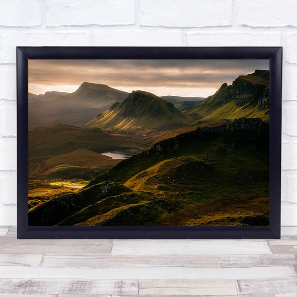 Light Shadows Trotternish Ridge Mountains Scotland Highlands Sunrise Art Print