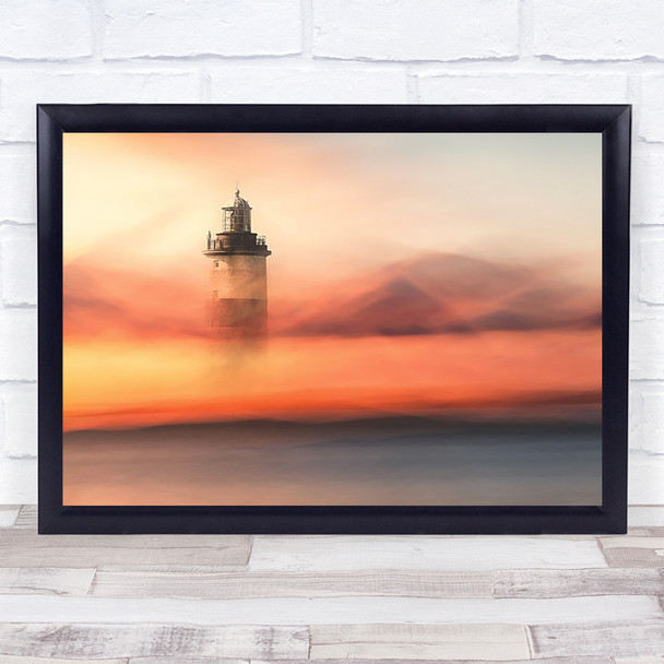 Lost At Sea Abstract Cliffs Light House Colour Creative Wall Art Print