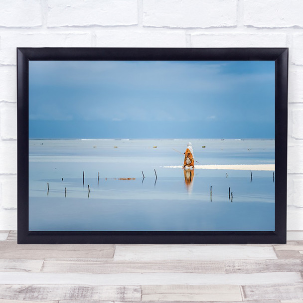 Low Tide Zanzibar Island Ocean Fishing Sand Beach Storm Tanzania Wall Art Print