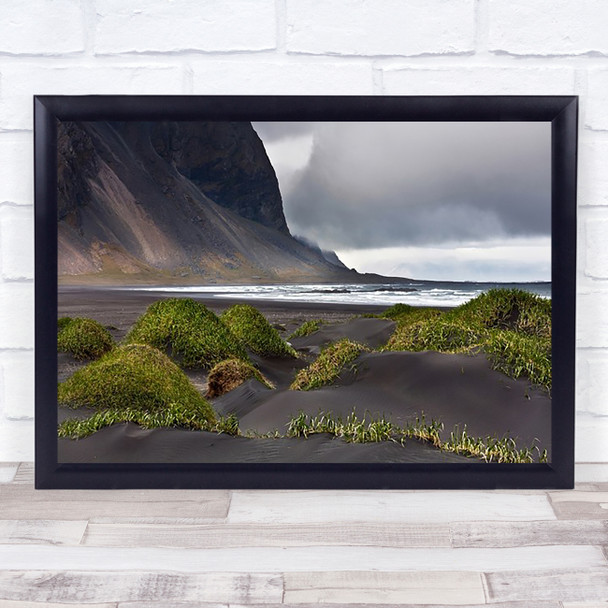 Magic Iceland Beach Shore Mountain Sea Ocean Coast Coastal Wall Art Print